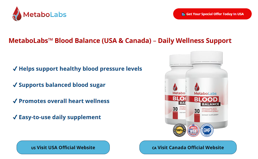 MetaboLabs Blood Balance Supplement Bottle